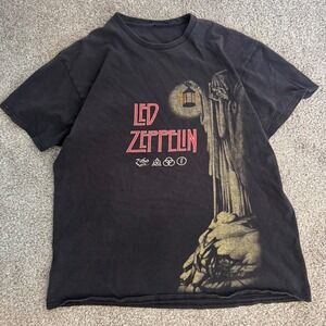 Vintage 90s Streetwear Led Zeppelin Hermit T Shirt Black